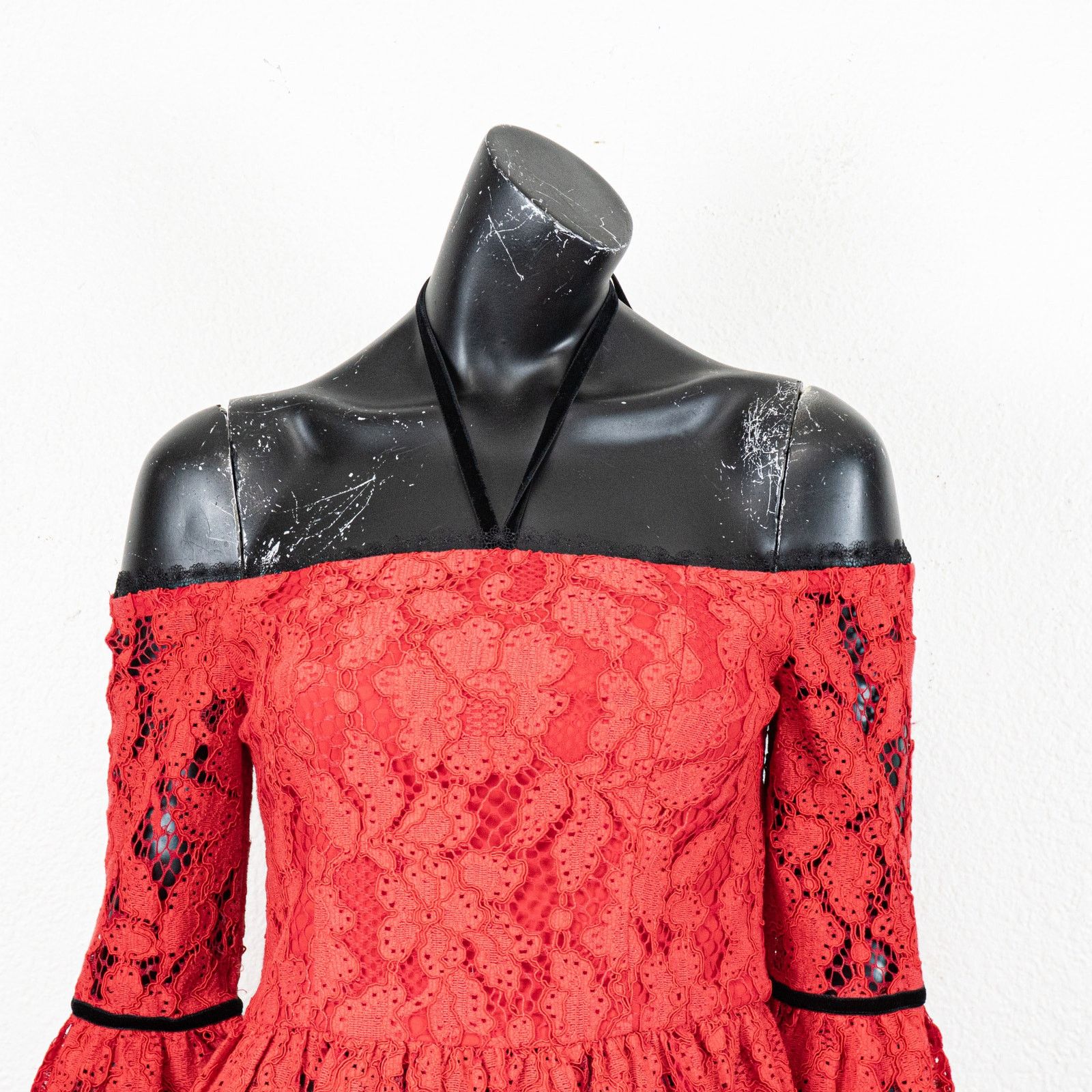 ALEXIS ALEXIS Red Lace Grace Top off-shoulder peplum Boho Small Size S / US 4 / IT 40 - 10 Thumbnail