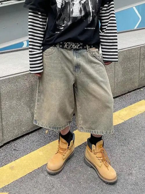 Japanese Brand VINTAGE RETRO 90s drip street shorts jorts Size US 34 / EU 50 - 2 Thumbnail