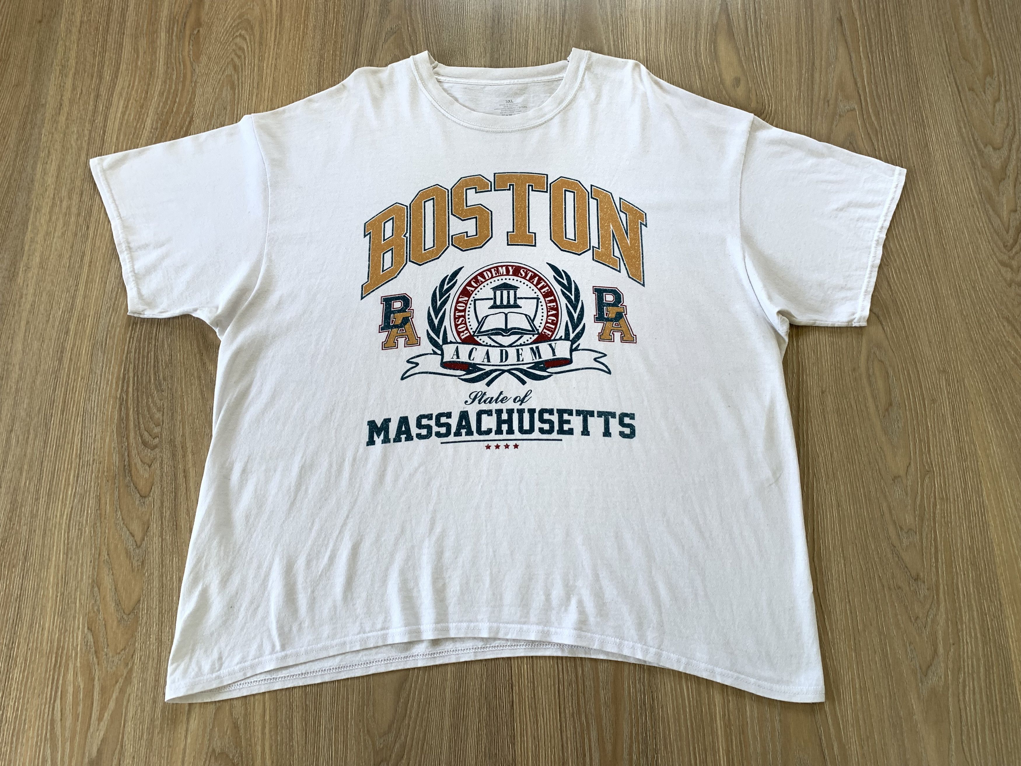 Vintage Vintage Boston Massachusetts White Printed T-Shirt Size US XXL / EU 58 / 5 - 2 Thumbnail