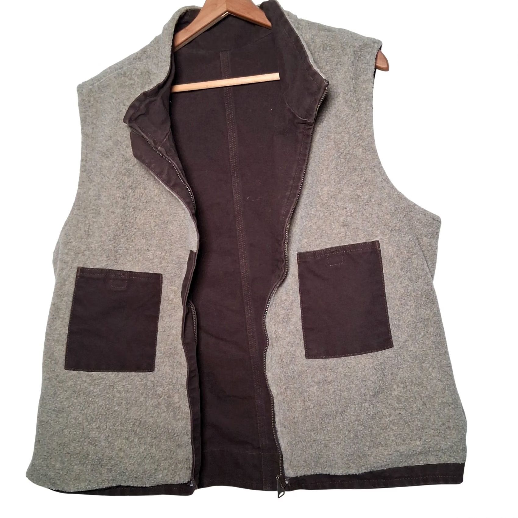 Carhartt VINTAGE Carhartt Vest Women XL Brown Duck Cloth Fleece Lined Workwear WV001 DKB Size XL / US 12-14 / IT 48-50 - 4 Thumbnail