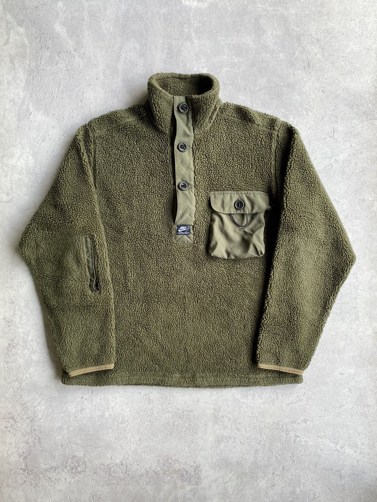 image of Vintage Nike Acg Sherpa Jacket Size M in Green, Men's