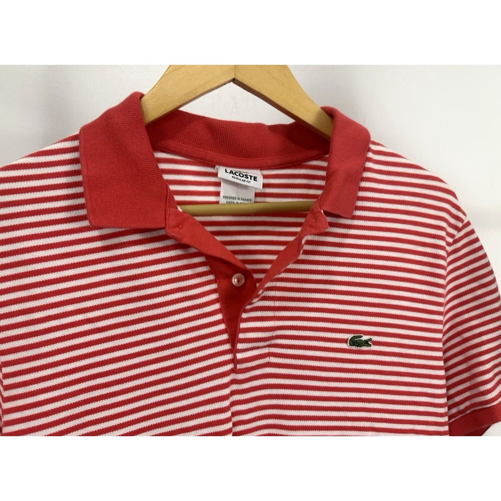 Lacoste Lacoste Polo Shirt Mens Alligator Red White Striped Golf Casual Size 5 Multicolor Polo Shirt Mens Size US S / EU 44-46 / 1 - 3 Thumbnail