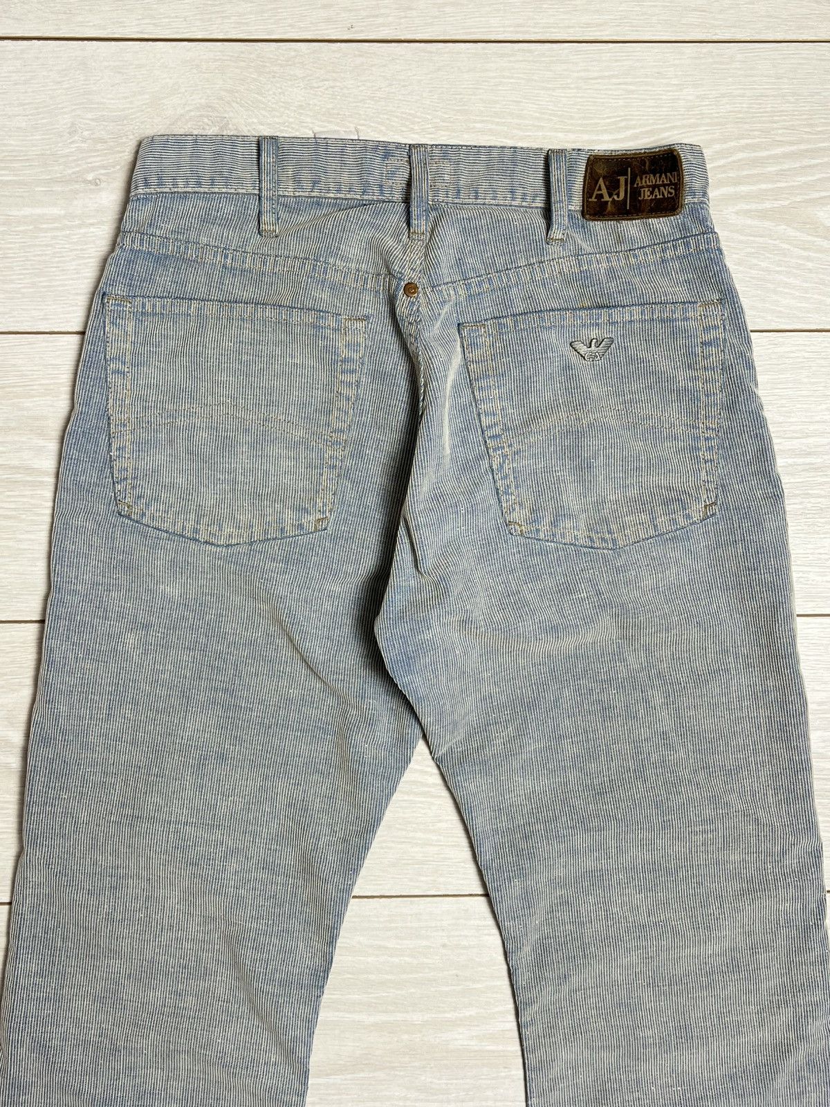 Armani VINTAGE Armani Jeans Archival Pinstripe Trousers Made Italy Size US 32 / EU 48 - 2 Thumbnail