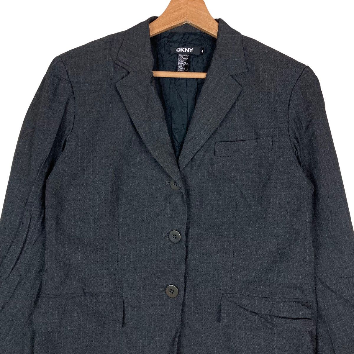 DKNY Vintage Donna Karen New York DKNY Flat Button Coat Blazer Size XS / US 0-2 / IT 36-38 - 2 Thumbnail