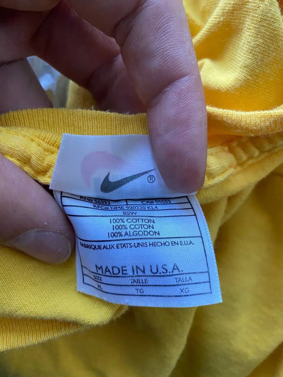 Nike Nike Vintage Made in USA T Shirt XL Yellow Size US XL / EU 56 / 4 - 4 Thumbnail