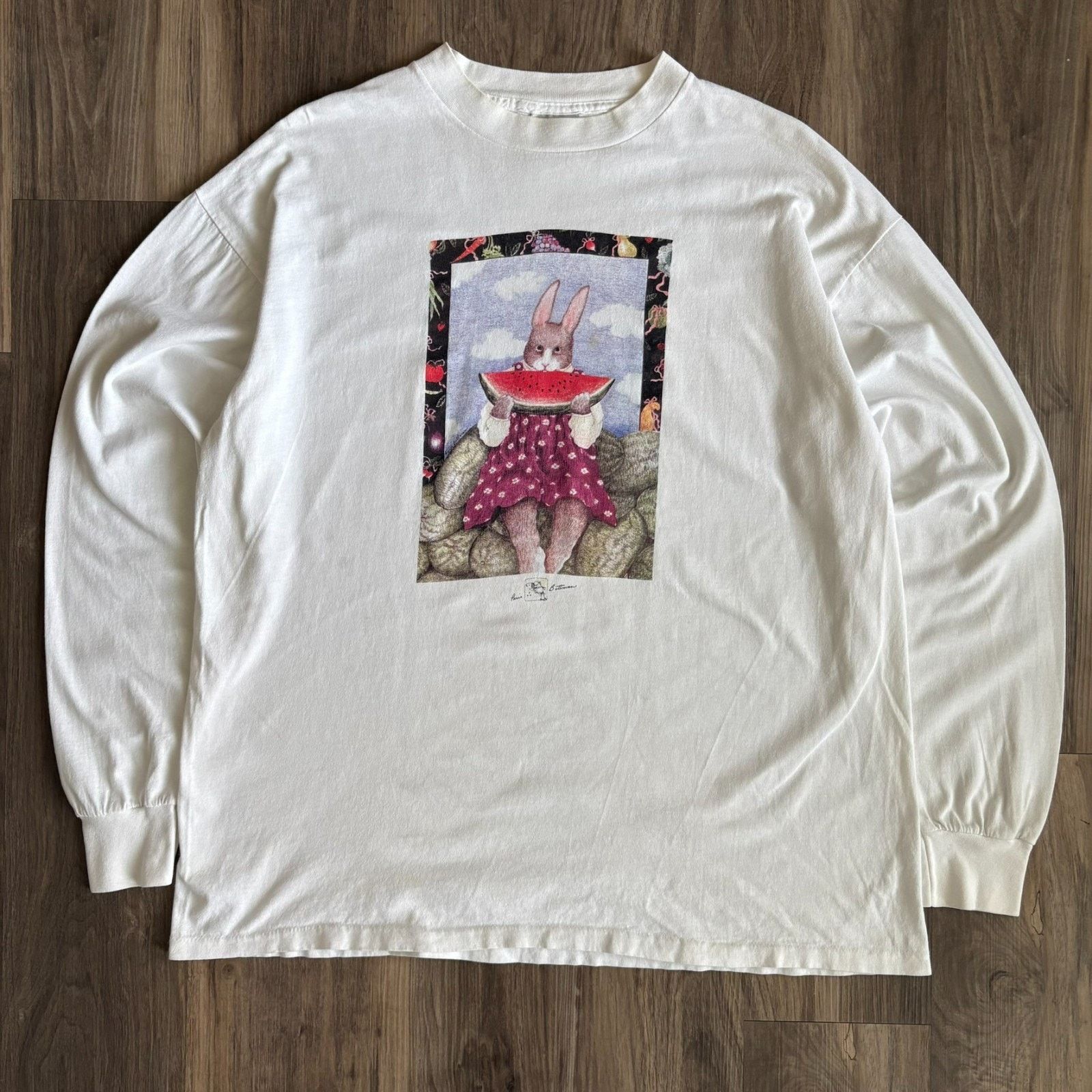 Vintage Vintage Paris Bottman Art T-Shirt Men's Size L White Rabbit Size US L / EU 52-54 / 3 - 2 Thumbnail
