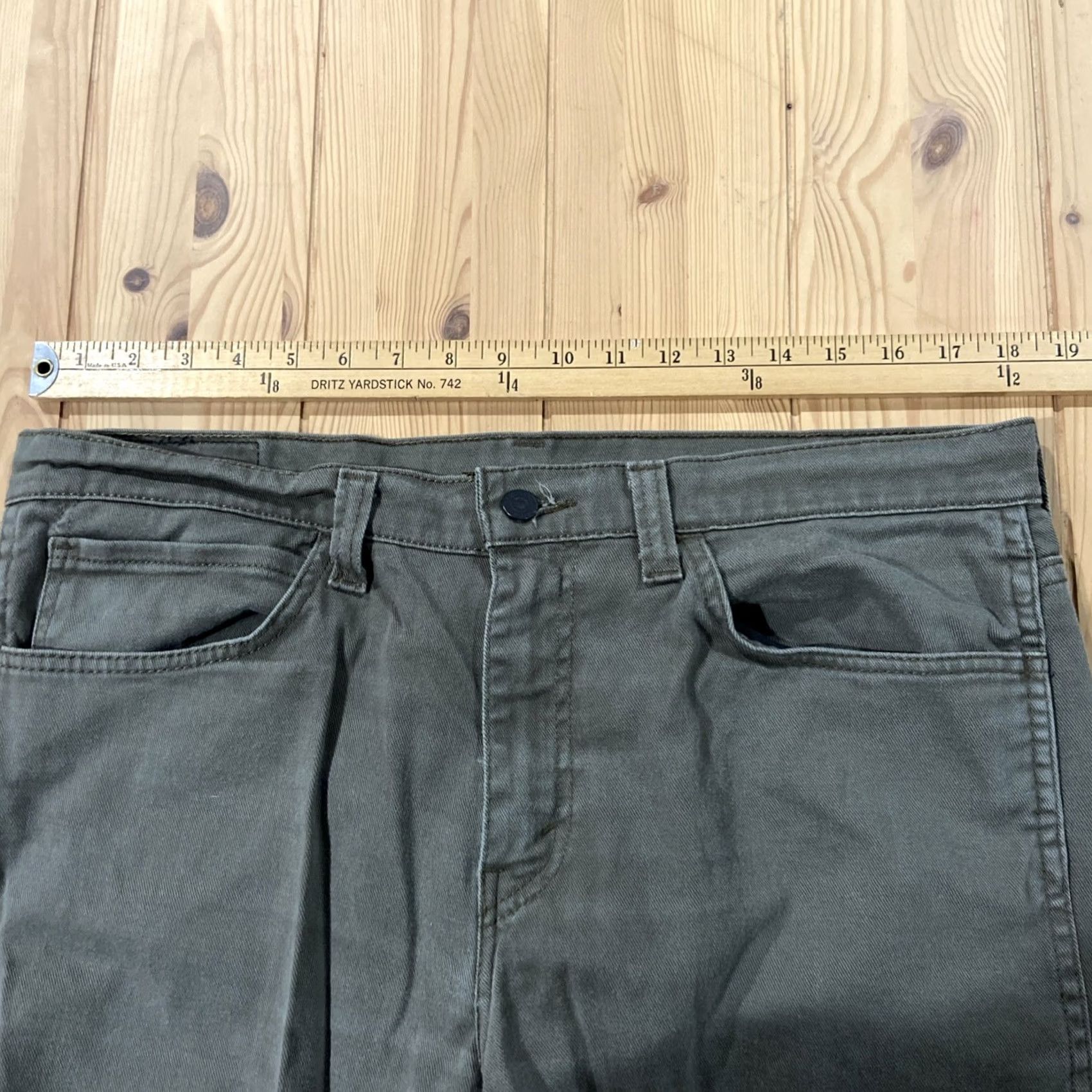 Levi's Levi's Womens 513 Jeans Bootcut 18M Green Denim 36x30 Slim Solid Cotton Spandex Denim Women Bootscut Pockets Modern Rise High Inseam 30 Womens Size 40" / US 18 - 3 Thumbnail