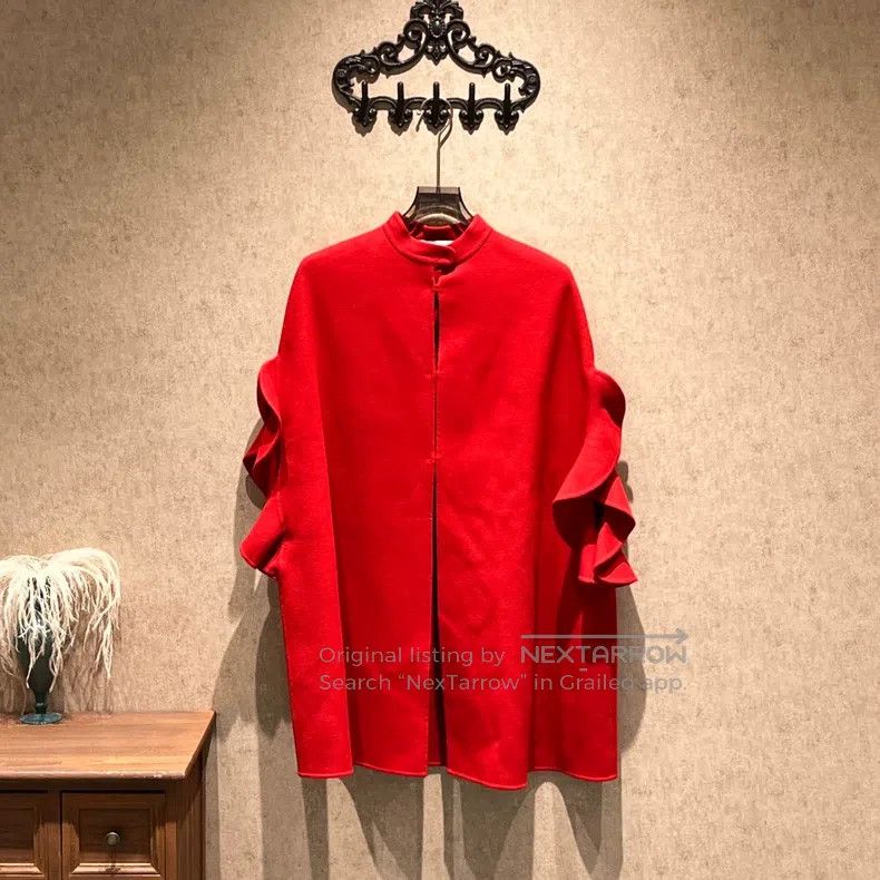 Valentino Valentino Red reversible wool cape coat Size S / US 4 / IT 40 - 1 Thumbnail