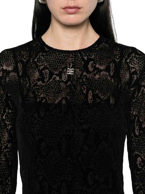Givenchy o1n1vont0326 Python Print Tulle Dress in Black Size S / US 4 / IT 40 - 5 Thumbnail