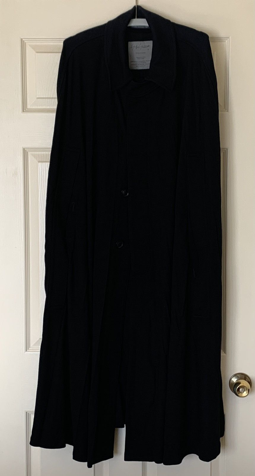 Yohji Yamamoto Yohji Yamamoto Pour Homme Black Wool Cape Coat Size US M / EU 48-50 / 2 - 1 Thumbnail