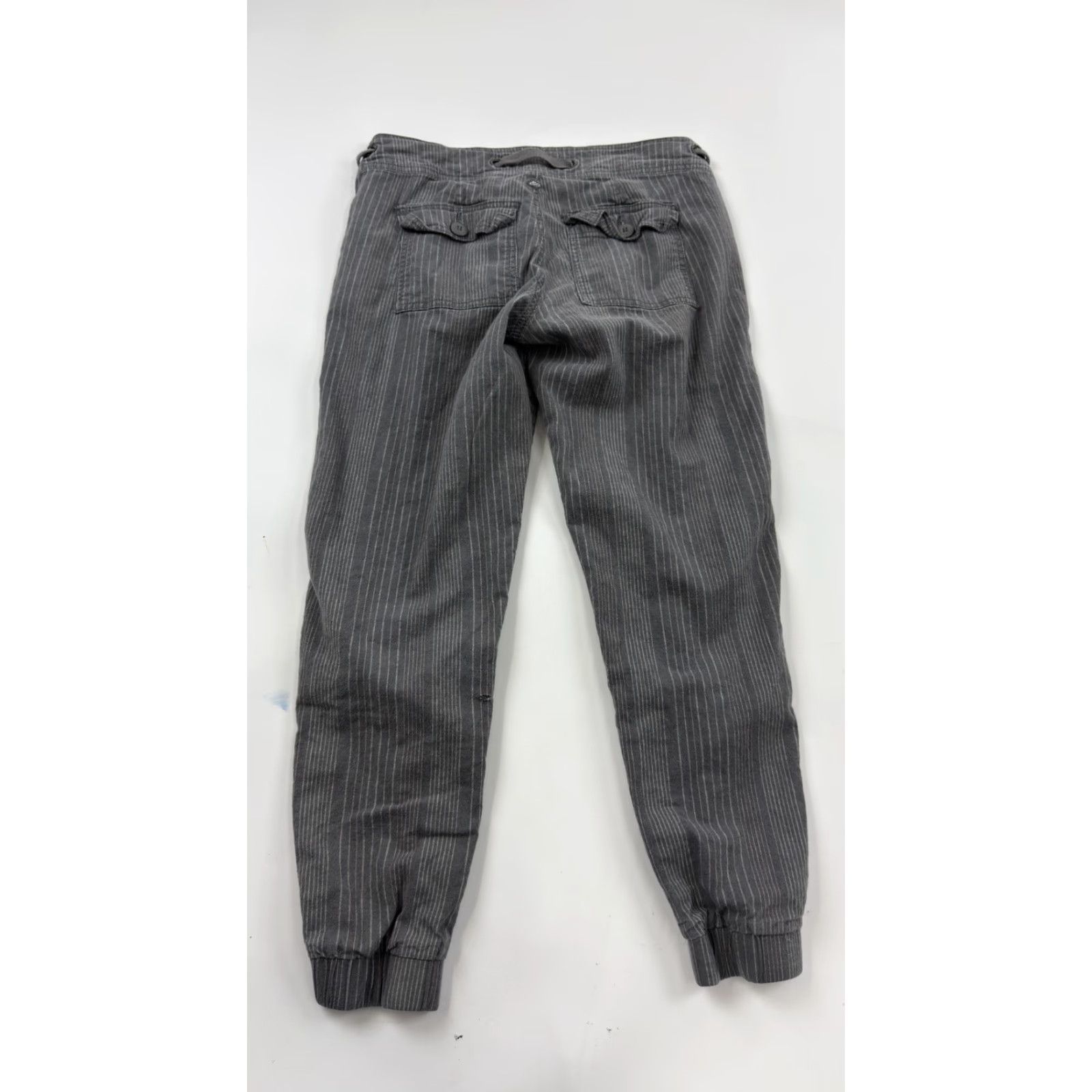 Prana prAna Pants Womens 0 Gray White Striped Drawstring Jogger Casual Cuffed Cotton Size 25" / US 0 / IT 36 - 5 Thumbnail