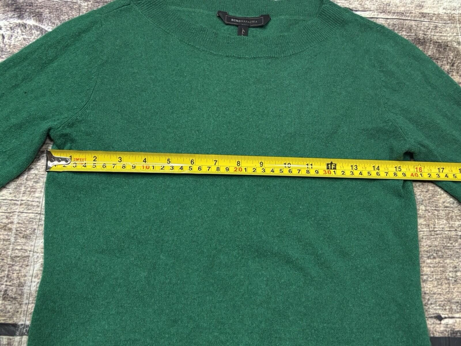 Bcbgmaxazria BCBGMAXAZRIA Sweater Womens Small Cashmere Crew Neck Green Size S / US 4 / IT 40 - 11 Thumbnail