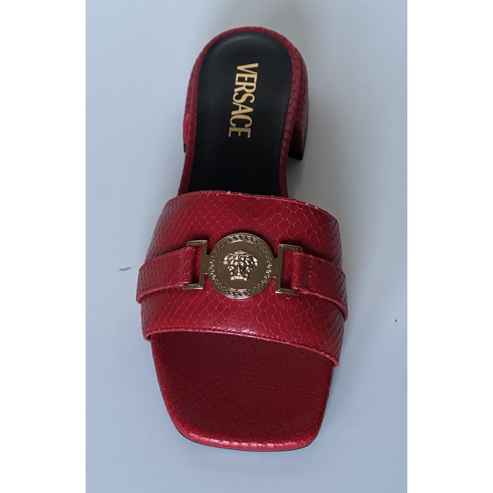 Versace VERSACE Gold Medusa Women's Dark Red Sandals 9 US 1014748 Size US 9 / IT 39 - 2 Thumbnail