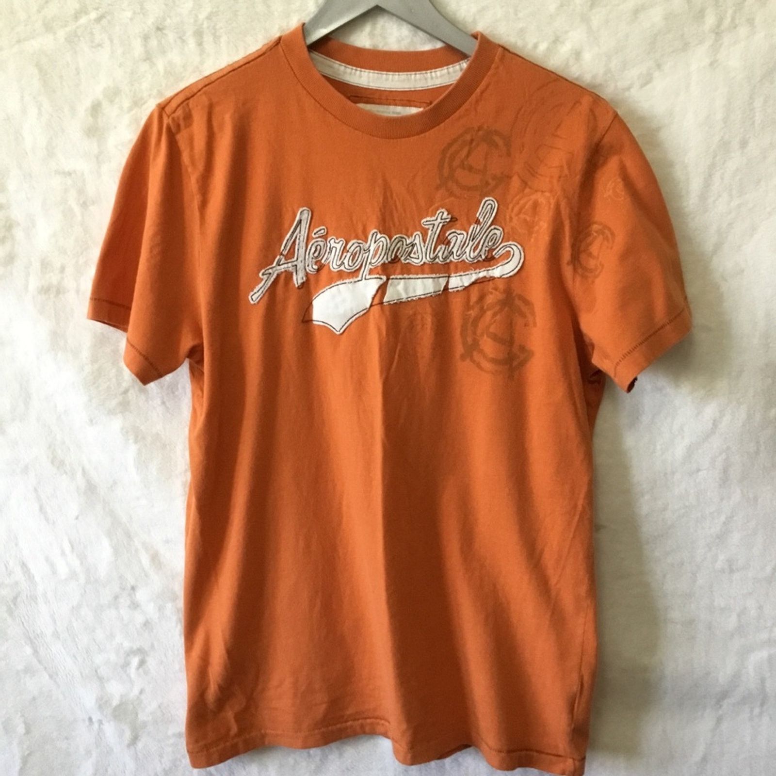 Aeropostale Aeropostale Orange Crewneck Logo Graphic Tee Size US L / EU 52-54 / 3 - 1 Thumbnail