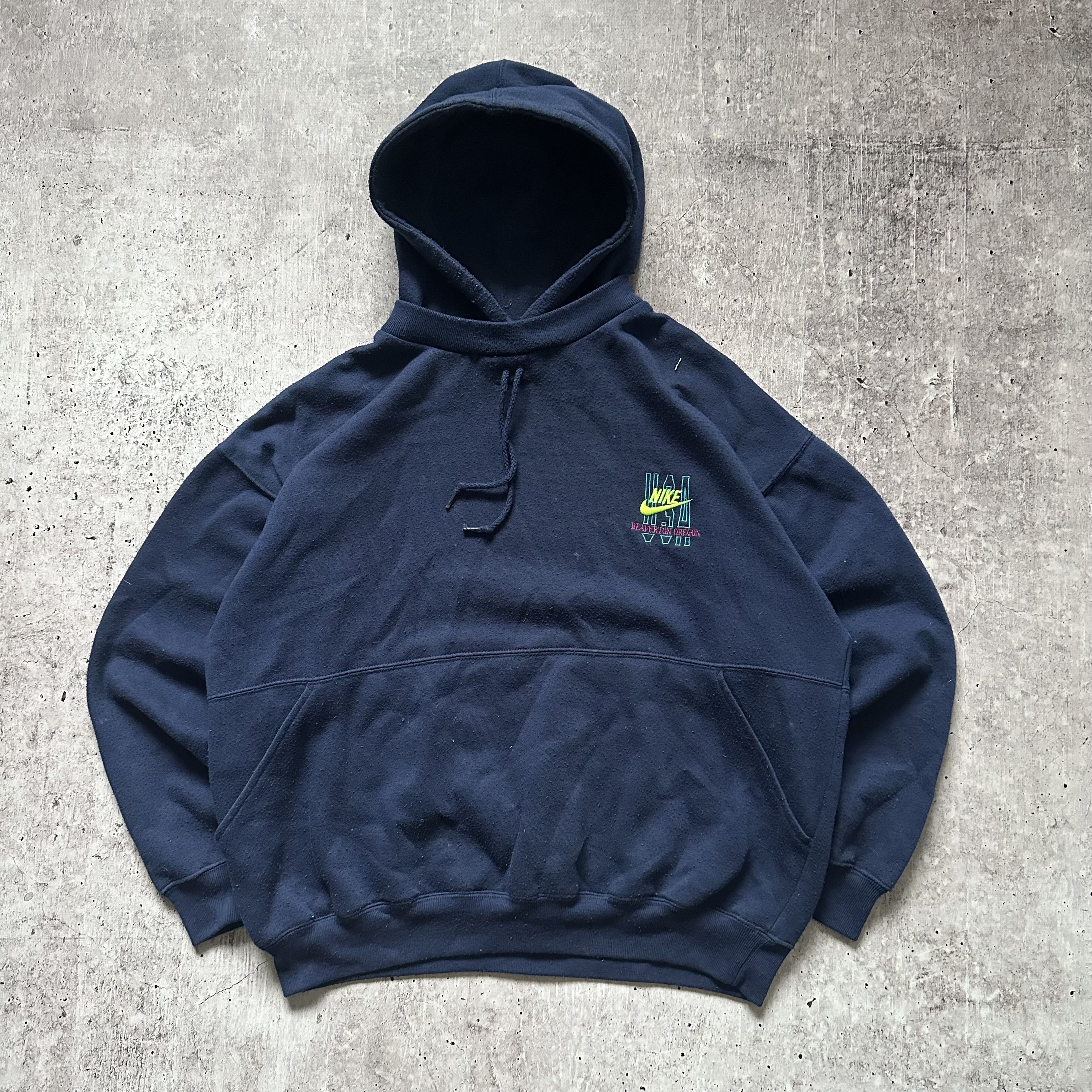 Nike × Vintage Nike 80s VIntage Boxy Baggy Hoodie / Sweatshirt Style Size US S / EU 44-46 / 1 - 1 Thumbnail