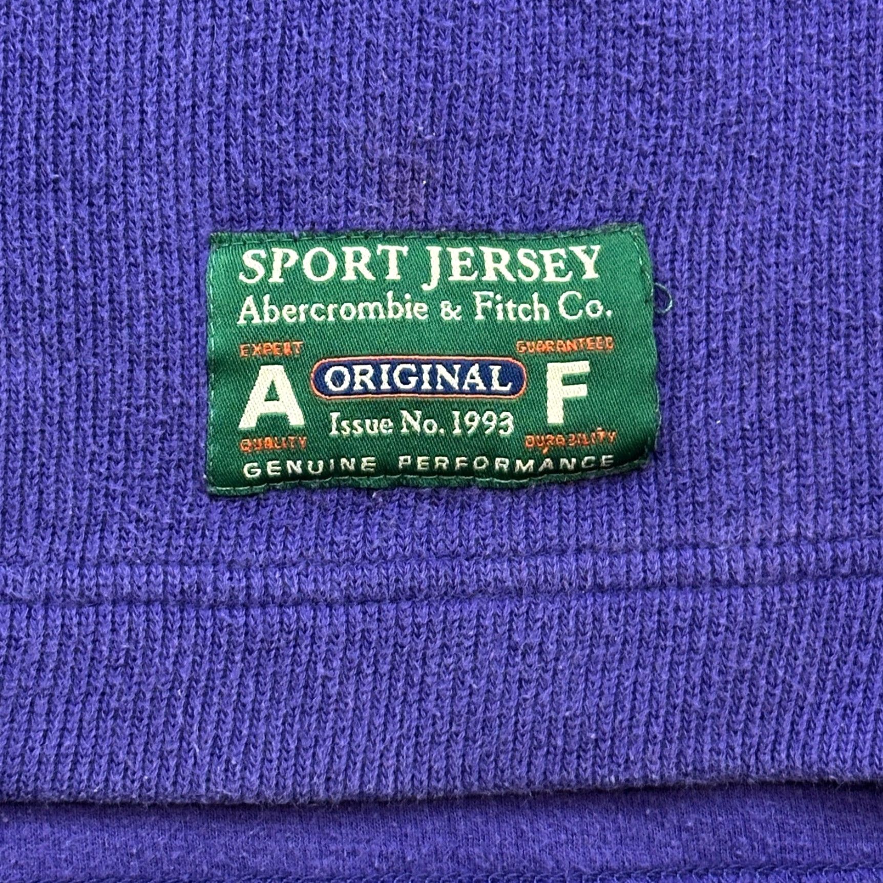 Abercrombie & Fitch VINTAGE Abercrombie & Fitch Pullover Mens Large Purple Mock Neck Sport Jersey Shirt Size US L / EU 52-54 / 3 - 4 Thumbnail