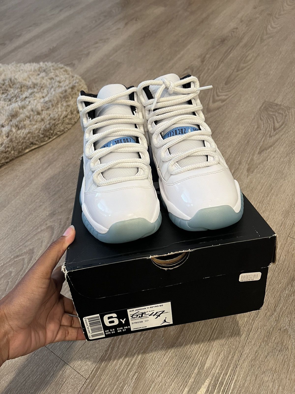 image of Air Jordan 11 “Legend Blue” Gs Size 6 Shoes in White, Men's