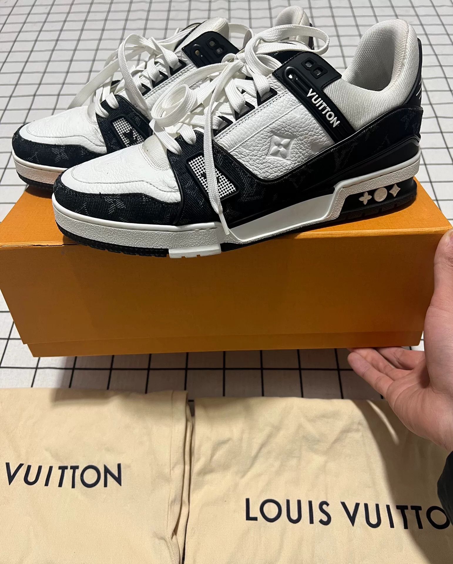 Louis Vuitton Louis Vuitton Training Denim Black Lowtop Sneakers 8 Men Size US 8 / EU 41 - 1 Thumbnail