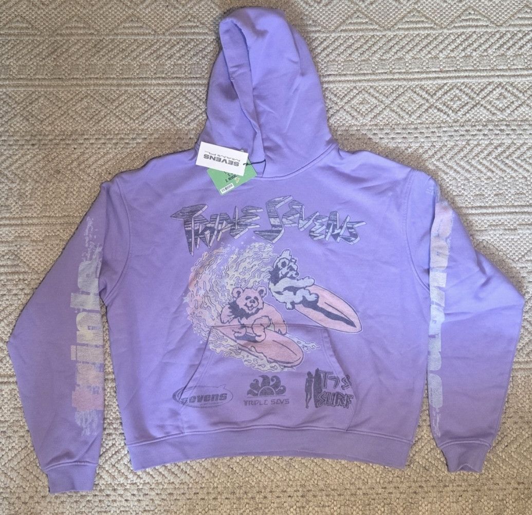 TRIPLE SEVENS Triple Sevens Bears Surf Hoodie Purple Size Large NWT Size US M / EU 48-50 / 2 - 1 Thumbnail