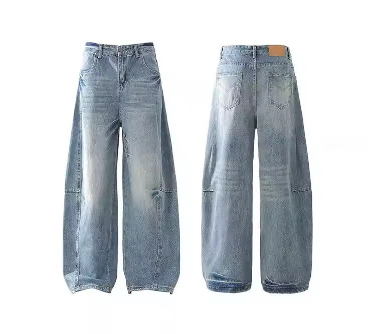 Jean Streetwear Wide Leg Baggy Patchwork Outdoor Jeans Size US 28 / EU 44 - 8 Thumbnail