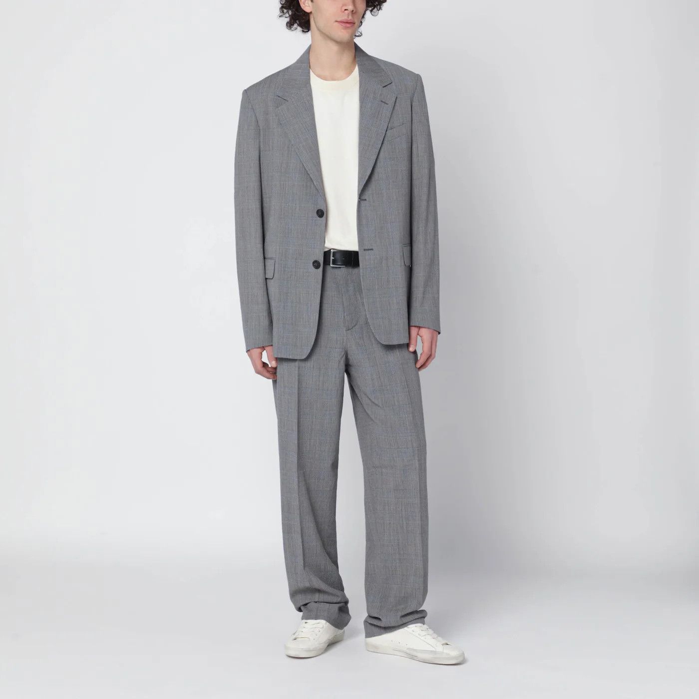 Golden Goose o1d2blof0426 Single-Breasted Prince Of Wales Jacket in Gray Size US L / EU 52-54 / 3 - 1 Thumbnail