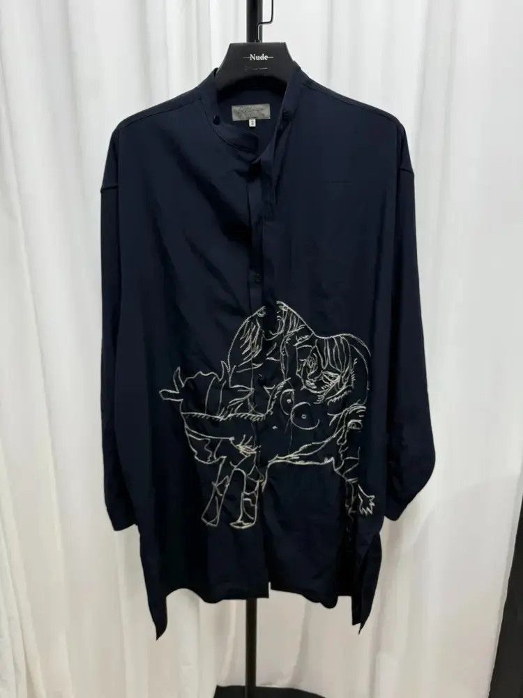 Yohji Yamamoto Sz 2 Yohji Yamamoto Pour Homme Painting Stitches Shirt Size US M / EU 48-50 / 2 - 1 Thumbnail