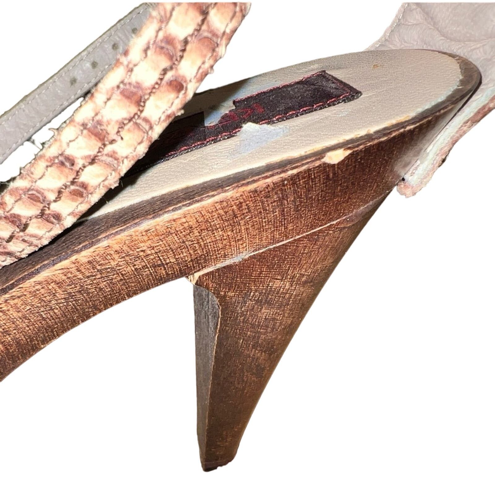 Kenzo Kenzo wood heel ankle strap heels size 40 EU 8 US drop ball Size US 8 / IT 38 - 7 Thumbnail