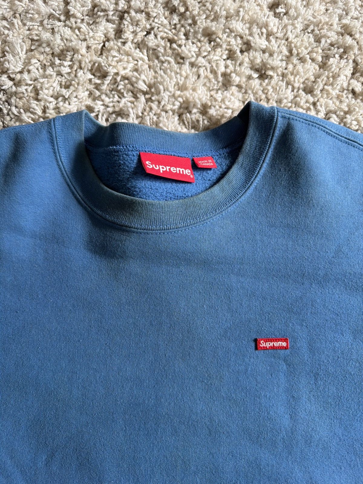 Supreme Supreme small box logo blue sweater Size US L / EU 52-54 / 3 - 5 Thumbnail