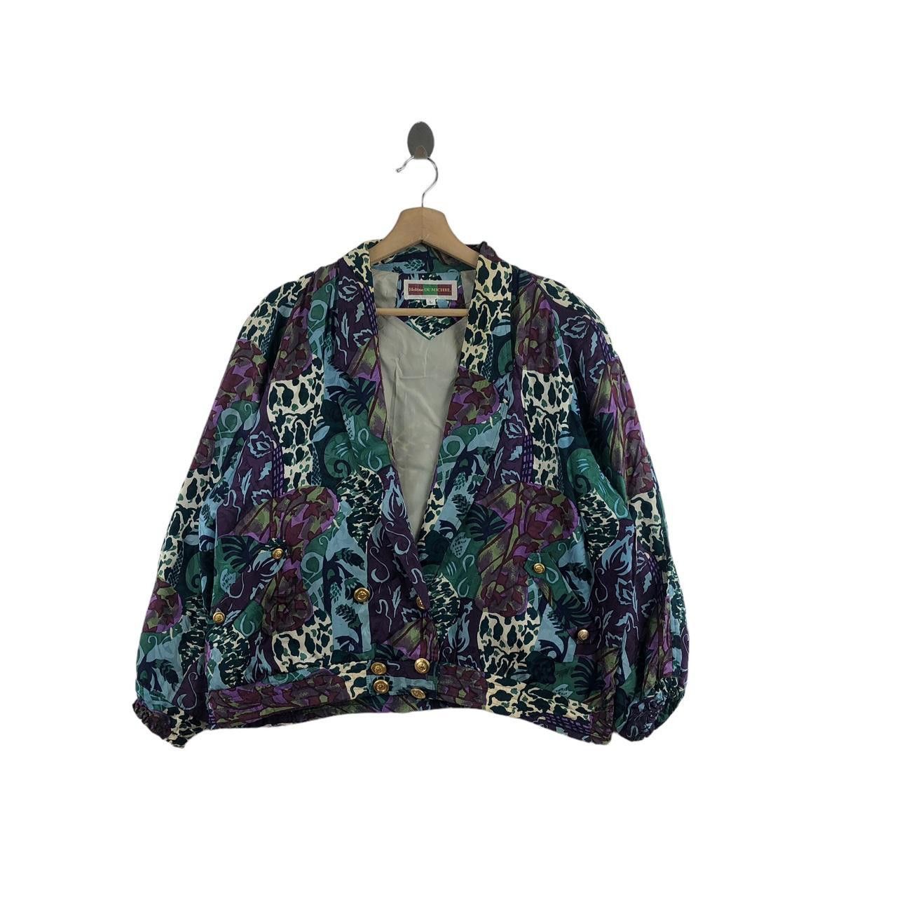 Other Vintage HELENE DE MICHEL Floral Painting Nature Jacket Coat Size L / US 10 / IT 46 - 1 Thumbnail
