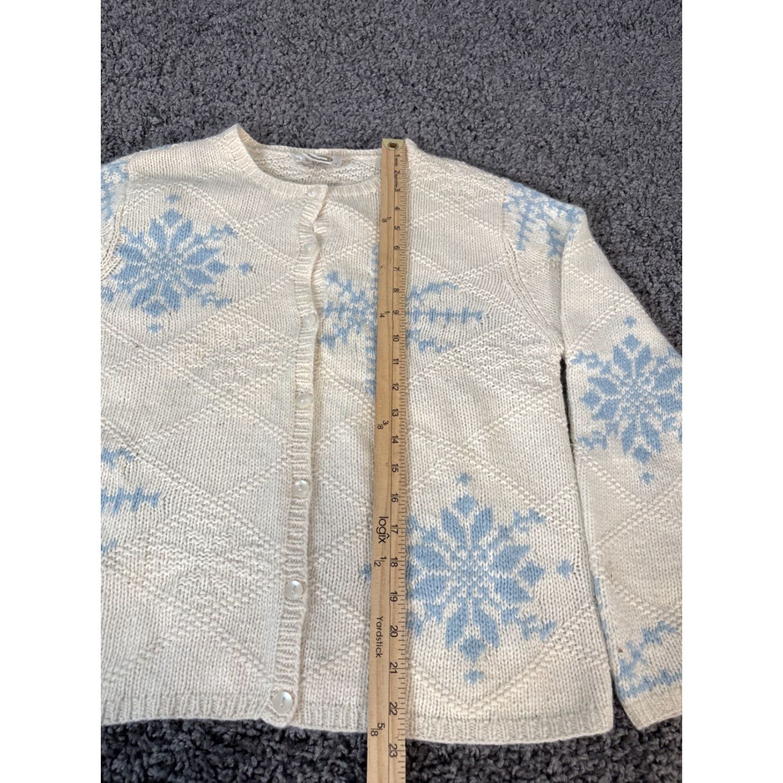 Talbots VINTAGE Talbots Cardigan Sweater Womens PM Petite Wool Ivory Cable-Knit Christmas Winter Womens Size M / US 6-8 / IT 42-44 - 2 Thumbnail