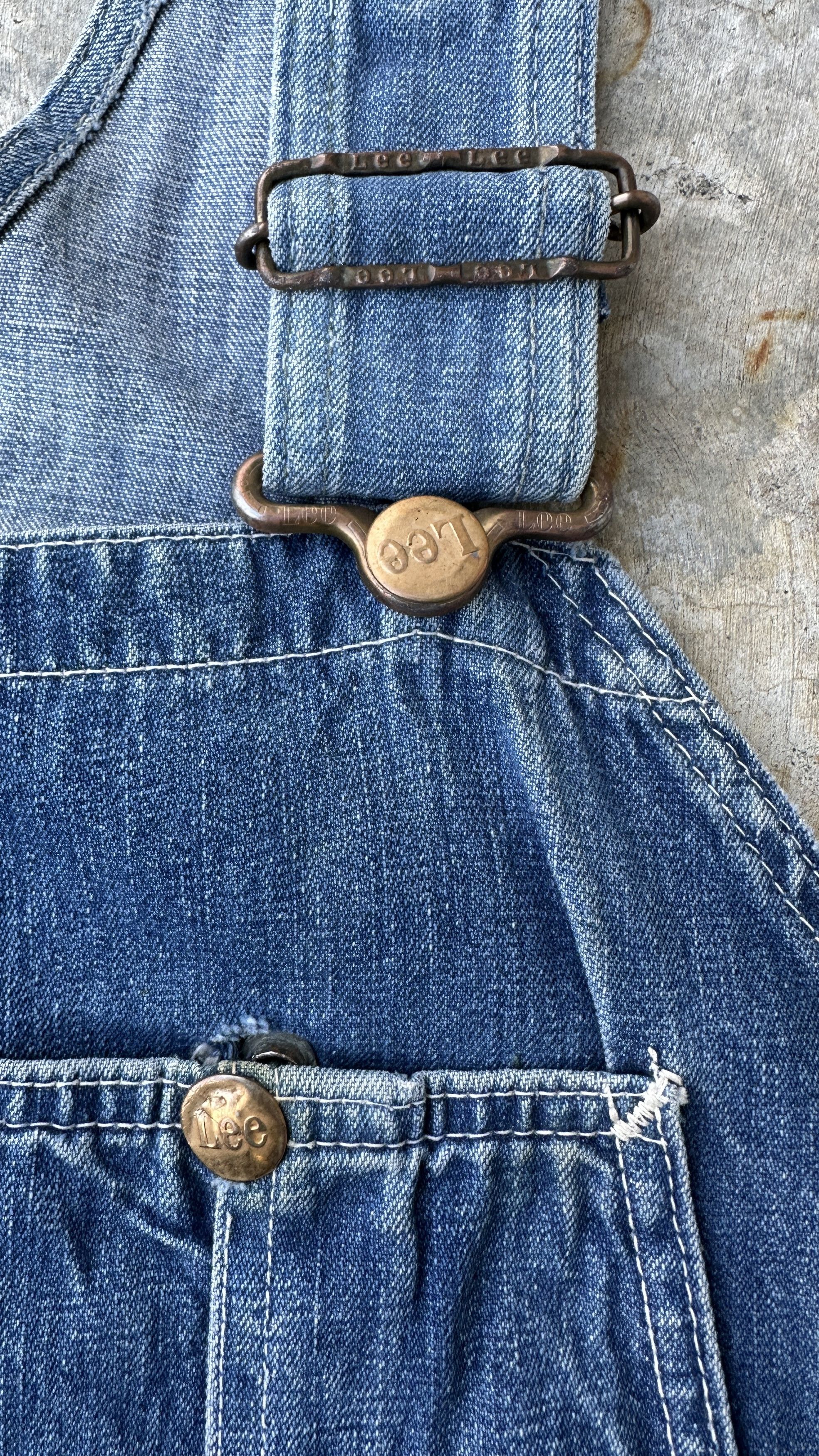 Lee 40s Lee Distressed Union Sanforized Jelt Denim farmer bib Size US 39 - 6 Thumbnail