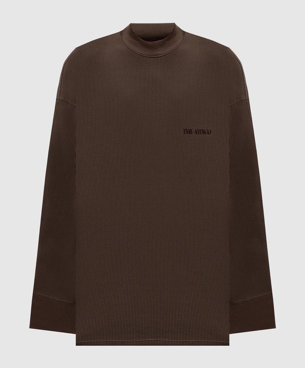 The Attico o1s22i1n1024 Waffle Long Sleeve T-Shirt in Dark Brown Size S / US 4 / IT 40 - 1 Thumbnail