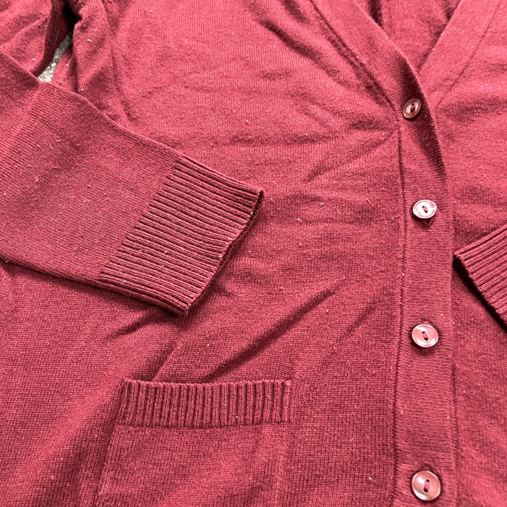 Lands' End VINTAGE Lands' End Women's Knit Cardigan Sweater XS Red Polka Dot Long Sleeve Pockets Casual Size XS / US 0-2 / IT 36-38 - 4 Thumbnail