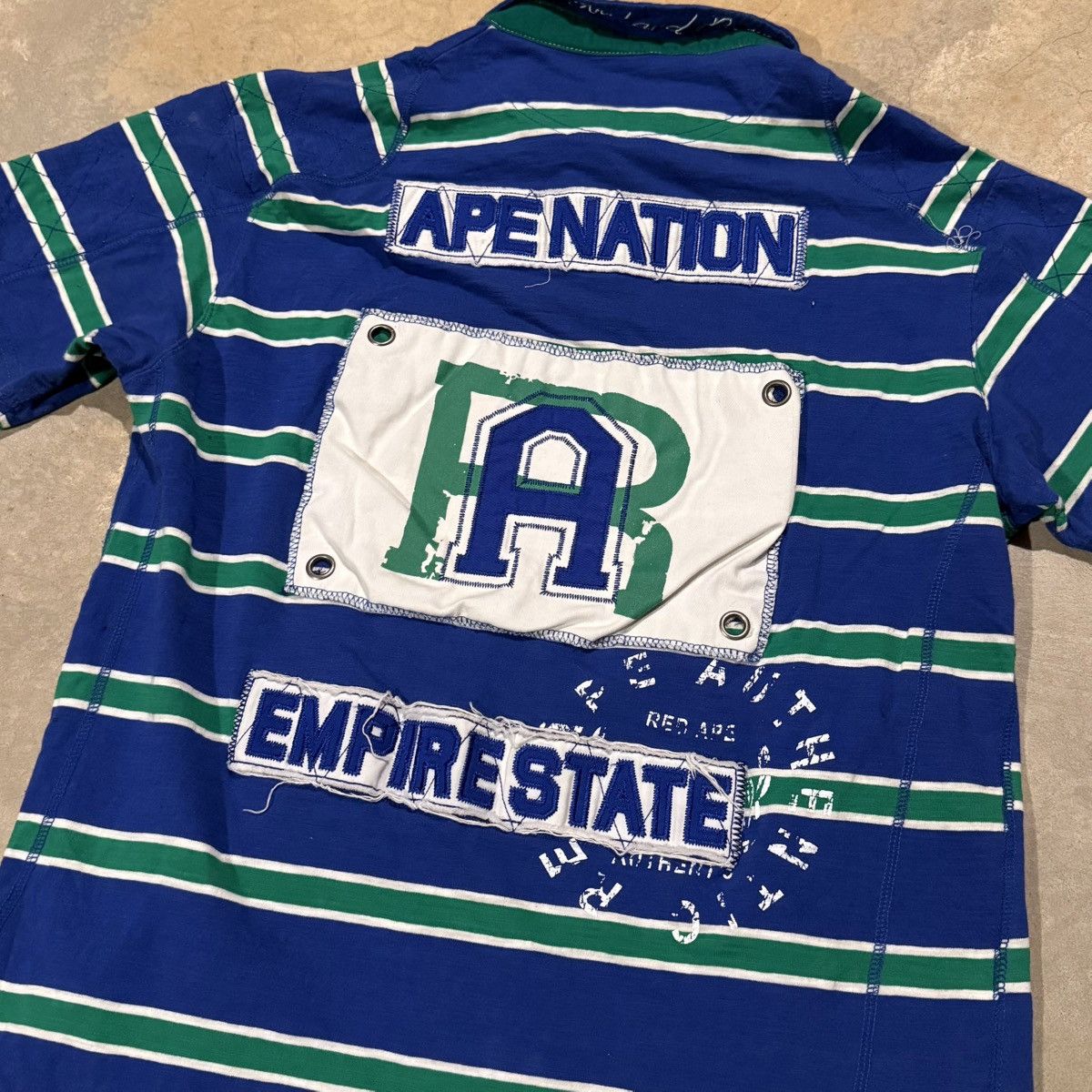 Vintage Vtg 2000s Red Ape Striped Embroidered Rugby Polo Shirt Y2K Size US XL / EU 56 / 4 - 2 Thumbnail