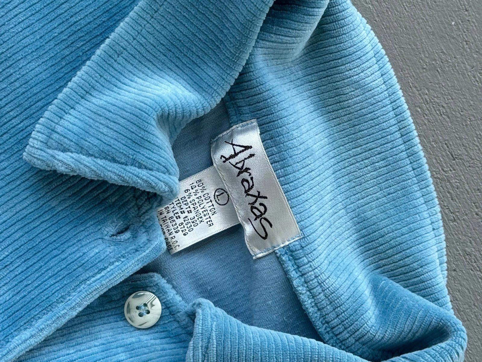 L.L. Bean Abraxas Ribbed Blue Button Up Size US L / EU 52-54 / 3 - 6 Thumbnail