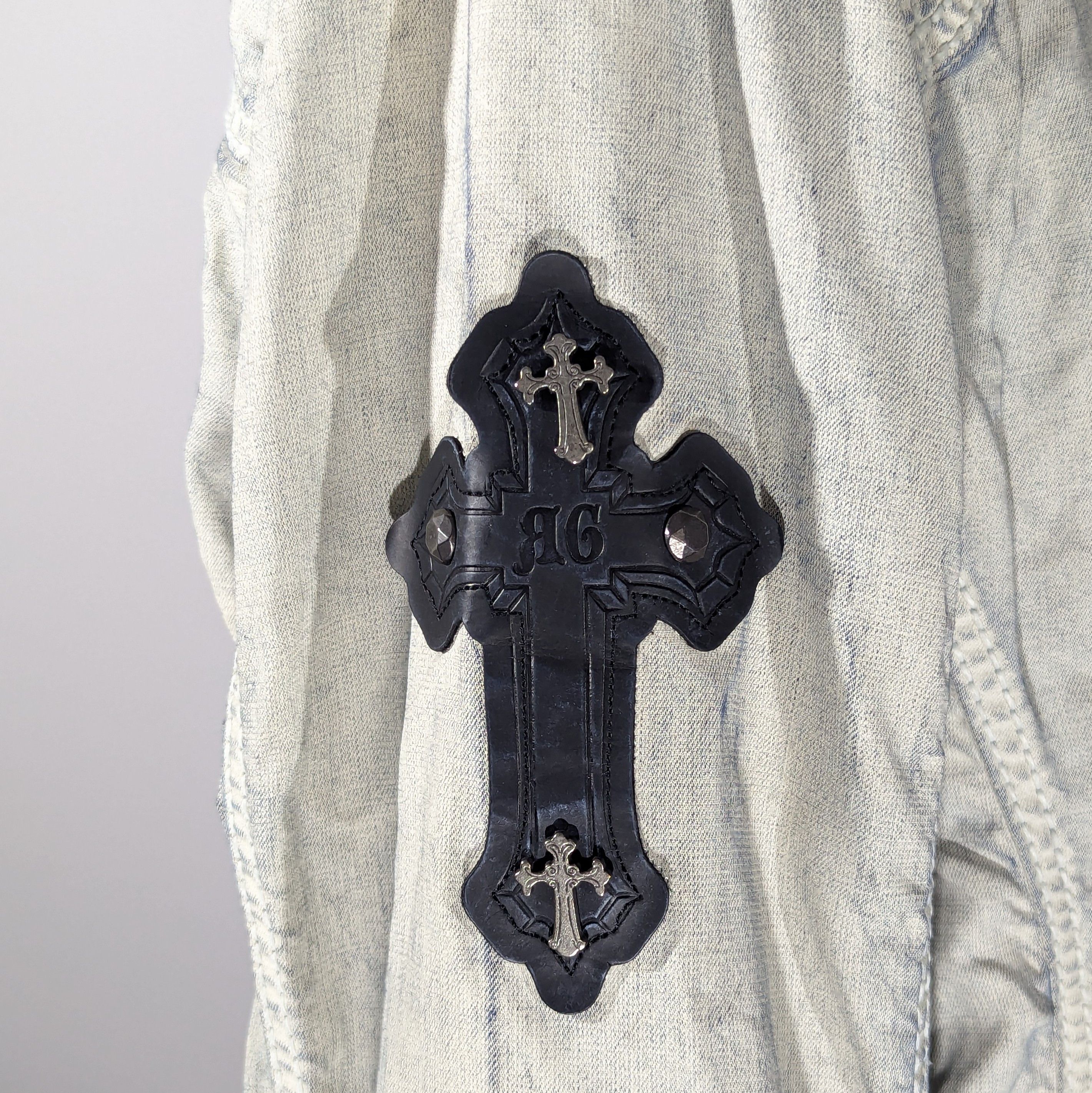 Other Roberto Geissini Monaco Denim Jacket With Crosses Very Rare Size US M / EU 48-50 / 2 - 11 Thumbnail