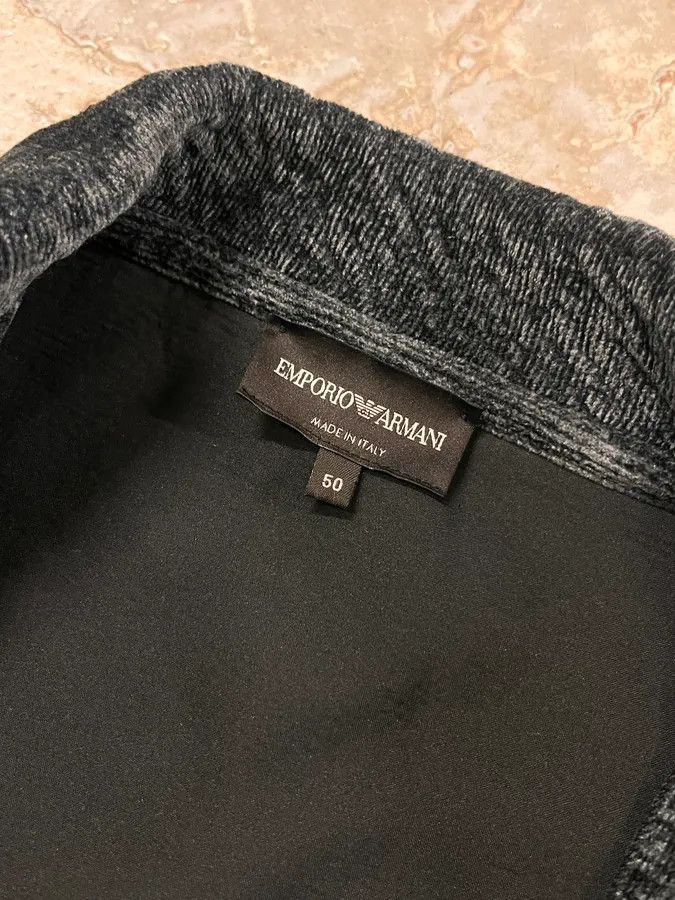 Emporio Armani 2010s Emporio Armani Navy Green Velvet Asymmetrical Jacket Size US M / EU 48-50 / 2 - 10 Thumbnail