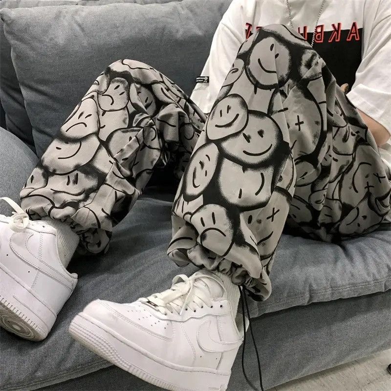 Japanese Brand × Vintage Straight Smile Face Printing Baggy Pants Trousers Size US 34 / EU 50 - 4 Thumbnail