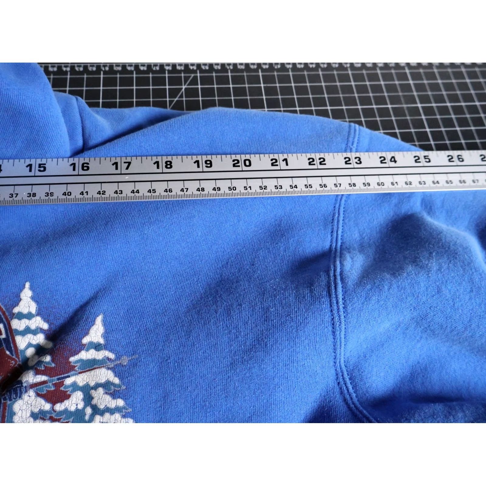 Fruit Of The Loom VINTAGE 90s Juneau Alaska Ski Hoodie Mens XL Blue Pullover Sweatshirt Heavy Cotton VTG Size US XL / EU 56 / 4 - 7 Thumbnail