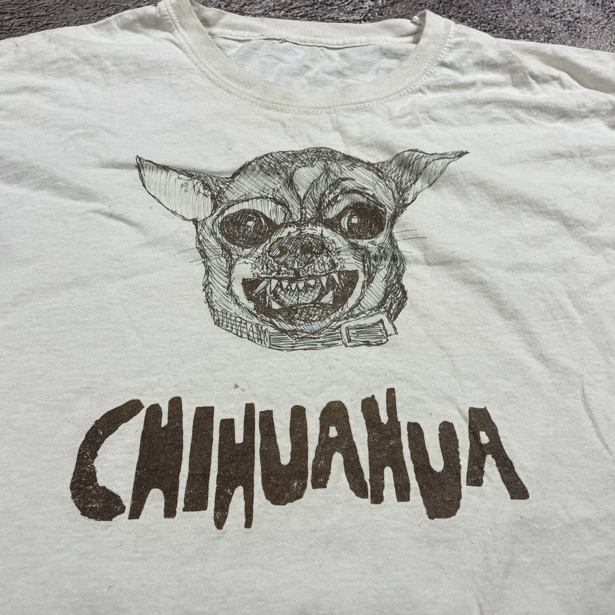 Vintage Vintage Y2K Sun Faded Chihuahua Graphic Tee Cream Archive M Size US M / EU 48-50 / 2 - 4 Thumbnail