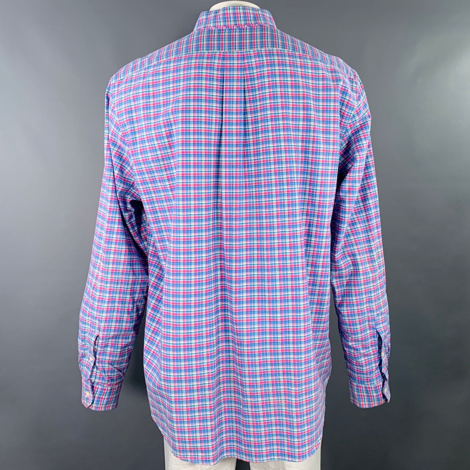 Ralph Lauren Blue Pink Plaid Cotton Button Down Long Sleeve Shirt Size US XXL / EU 58 / 5 - 5 Thumbnail