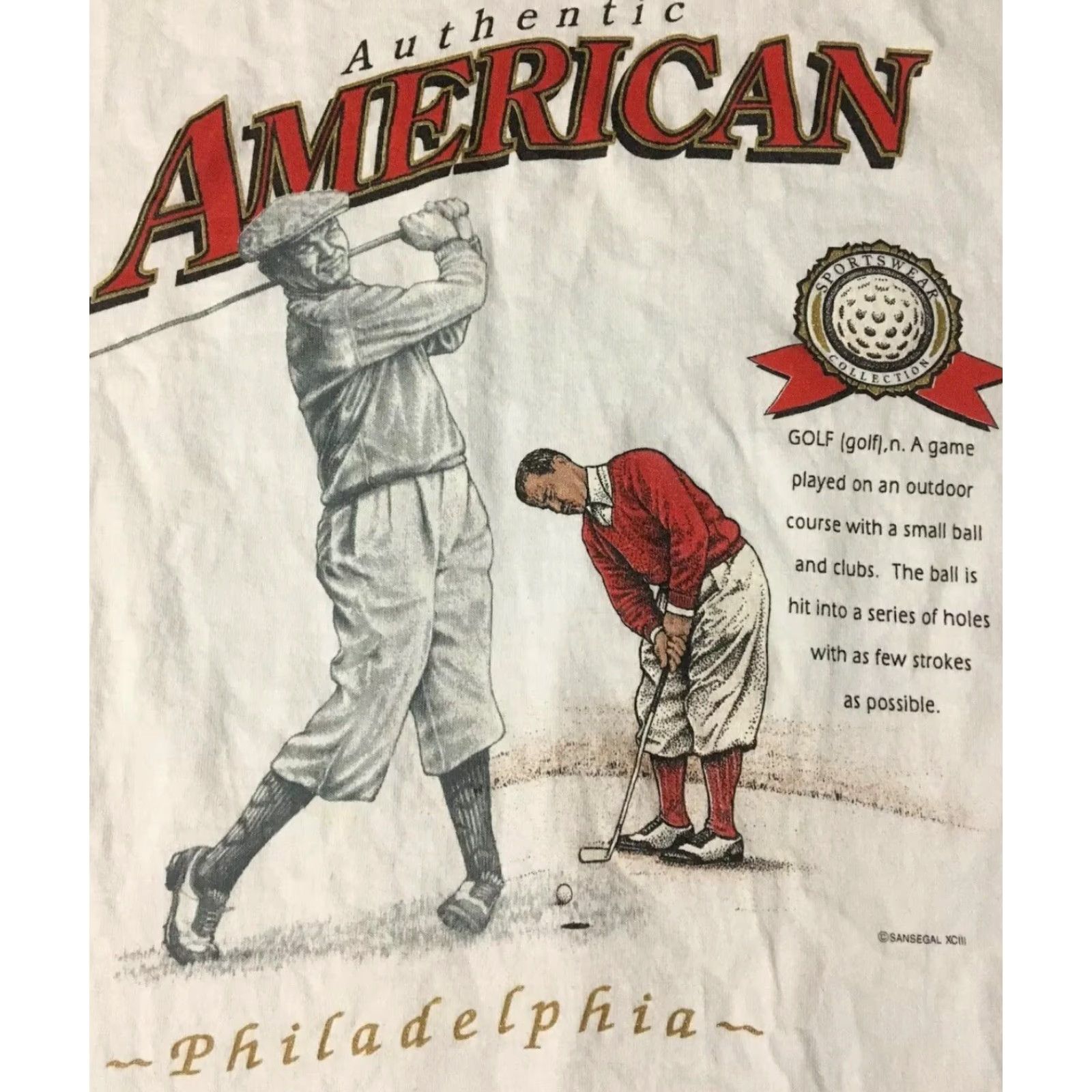 Vintage VINTAGE Philadelphia Golf Faded Distressed Shirt XL USA 90s Grunge Single Stitch White Men T-Shirt Size US XL / EU 56 / 4 - 2 Thumbnail