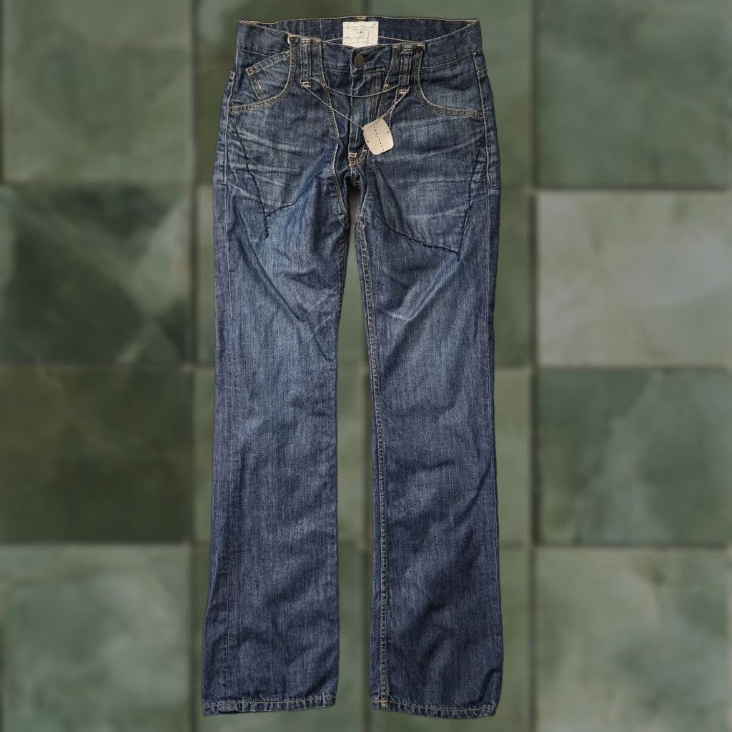 VINTAGE Taverniti SO Jeans Straight Jeans Mens 32x35 Blue Whisker Denim Rare James 19