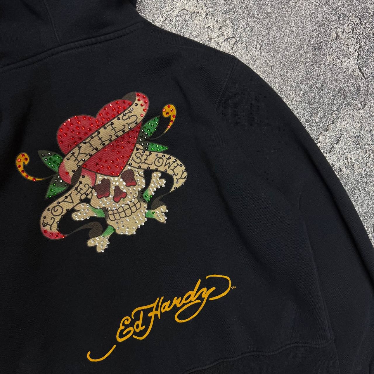Ed Hardy Vintage Ed Hardy Zip Hoodie Christian Audigier Rhinestone Size M / US 6-8 / IT 42-44 - 2 Thumbnail