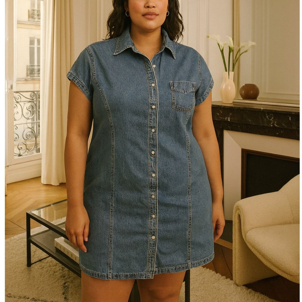 Tommy Hilfiger Tommy Hilfiger Y2K Denim Mini Dress Pearl Button Front 14 Size XL / US 12-14 / IT 48-50 - 1 Thumbnail