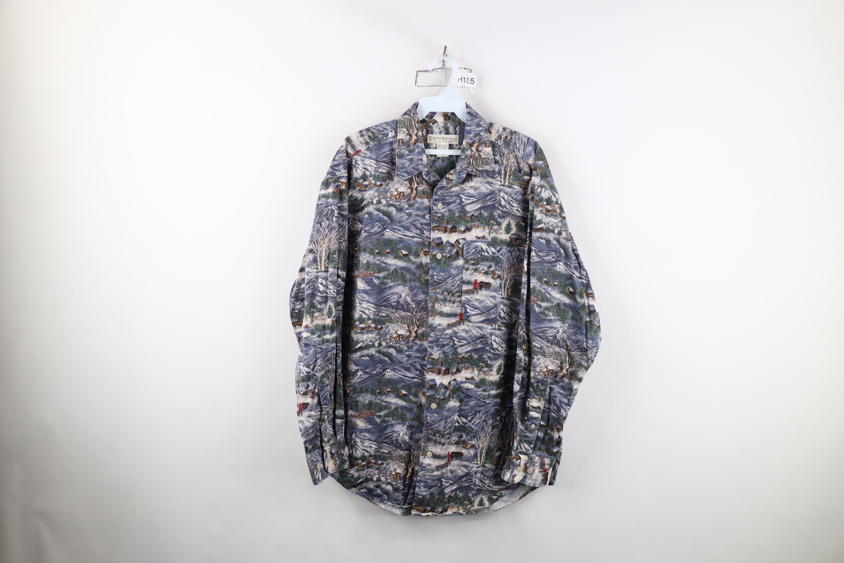 Banana Republic Vintage 90s Banana Republic Christmas Town All Over Shirt Size US M / EU 48-50 / 2 - 1 Thumbnail