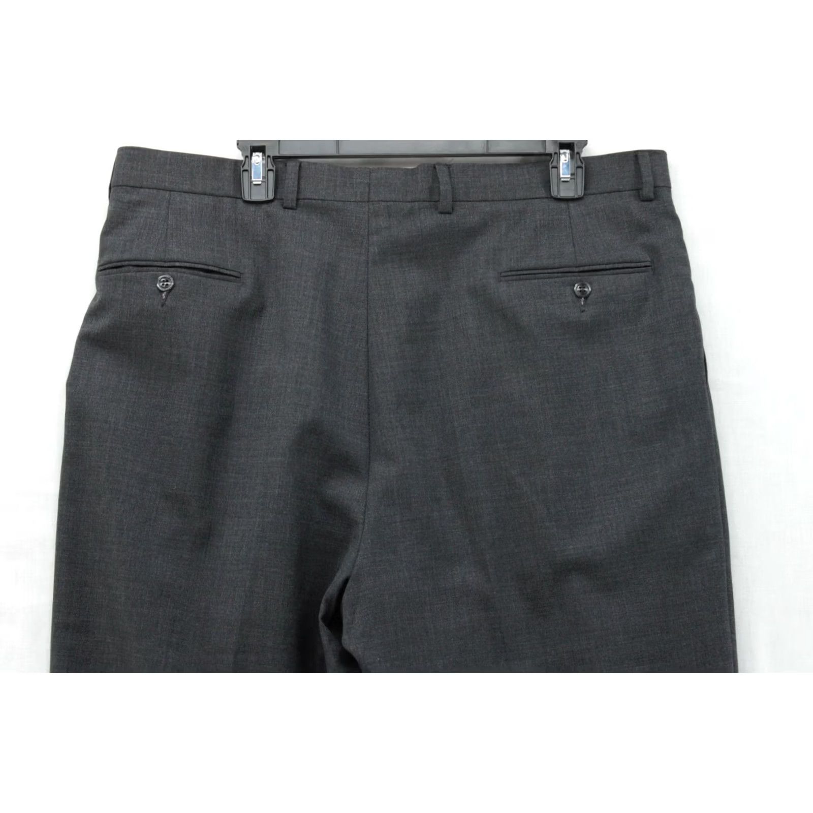 Hart Schaffner Marx Hart Schaffner Marx Dress Pants Mens Regular Gray Wool Stretch Cuffed Lined Office 38x30 Stretch Pockets Wool Dress Pants Mens Size US 38 / EU 54 - 6 Thumbnail