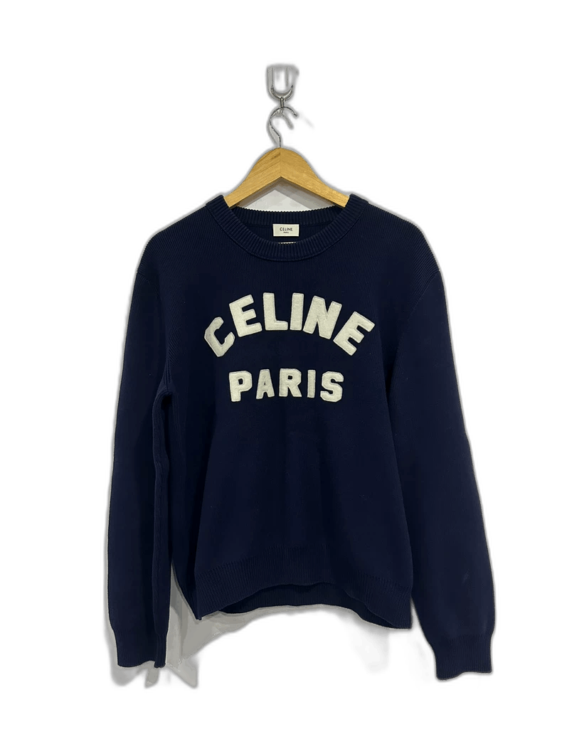 Celine Celine Knitted Sweater with Logo Print Size US L / EU 52-54 / 3 - 1 Thumbnail