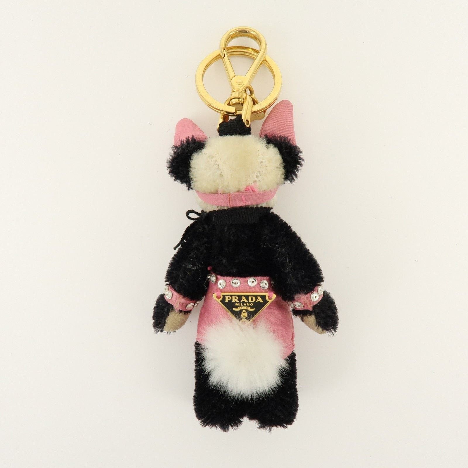 Prada Prada Panda Bunny Charm Canvas Keychain Black Size ONE SIZE - 2 Thumbnail