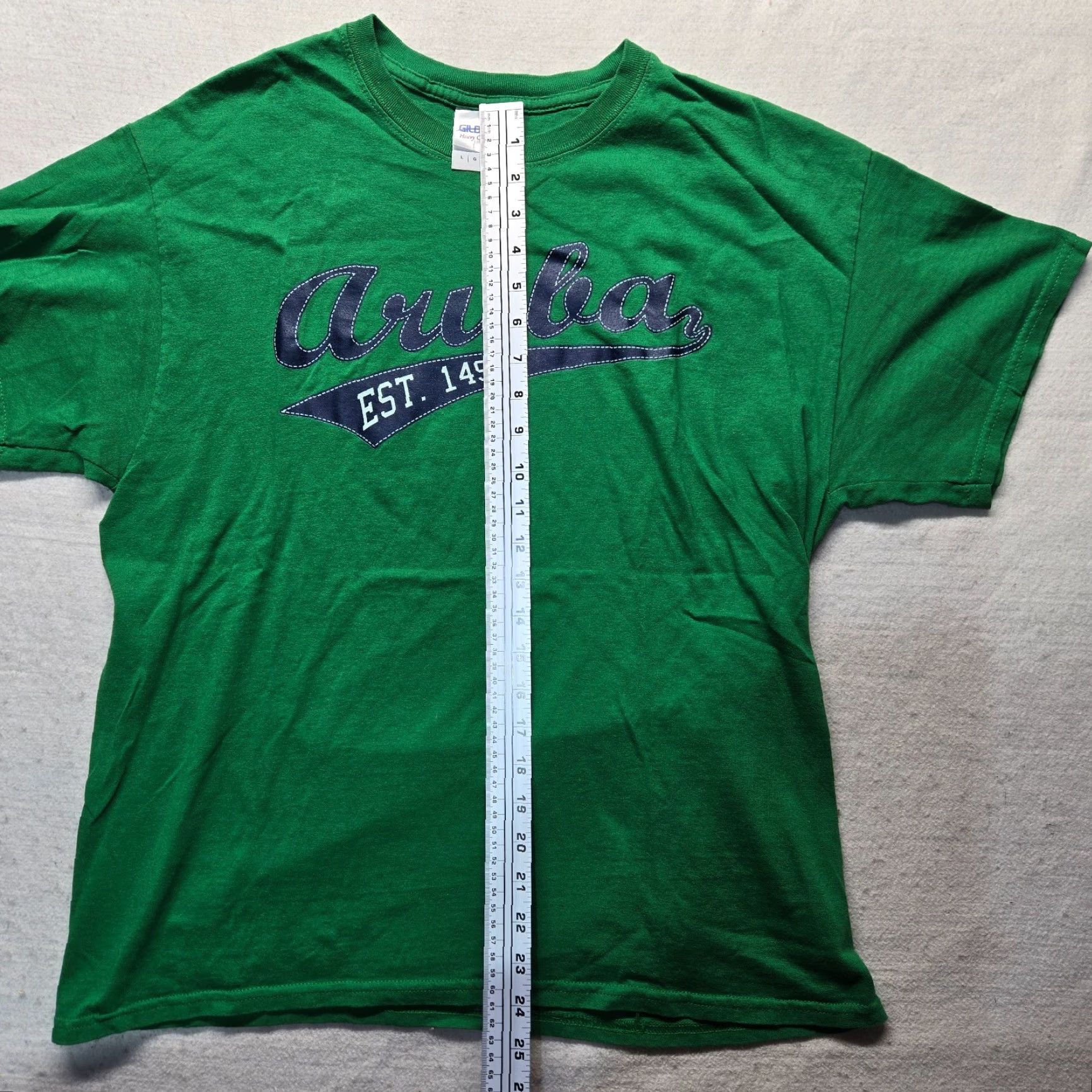Vintage VINTAGE Aruba EST 1499 Green Tee T-Shirt Short Sleeve Adult Men's Size L Large Size US L / EU 52-54 / 3 - 6 Thumbnail